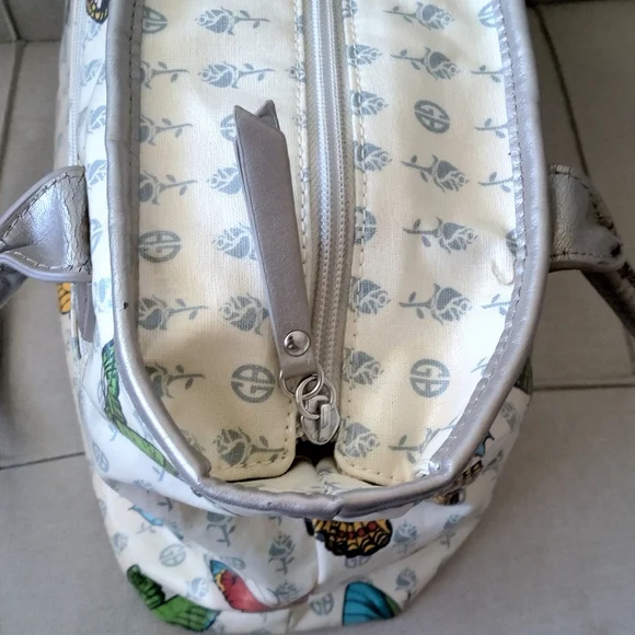 Vintage Giani Bernini Butterflies Handbag Tote Bag Purse - Picture 2 of 16